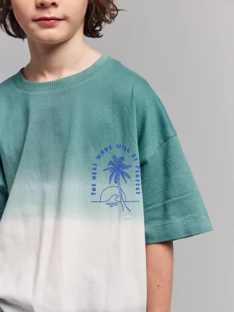 Jonen Jungen T-Shirt mit Brustprint und Farbverlauf JONEN helles blau