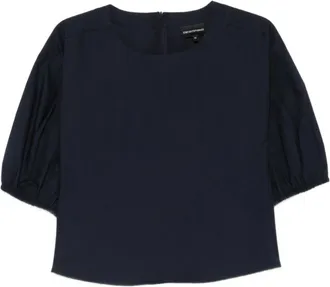 Emporio Armani Top - Dames - Blouses - Blauw - XS - Katoen - Overhemden