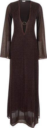 Os&eacute;ree Kleedjes, Dames, Bruin, L, Diepe V-hals Kaftan