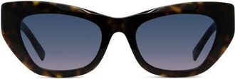 Givenchy City 54mm Cat Eye Sunglasses in Dark Havana /Gradient Blue at Nordstrom