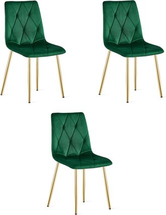 OEM Silla Libra - Terciopelo Verde Oscuro / Patas Doradas X 3