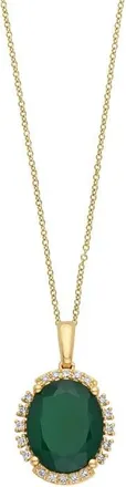 Effy 14K Yellow Gold Diamond,Green Agate Pendant in Hematite And Fw Blush Pearl at Nordstrom