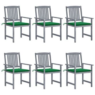vidaXL Sillas De Jard&iacute;n Con Cojines 6 Uds Madera Maciza De Acacia Gris Vidaxl