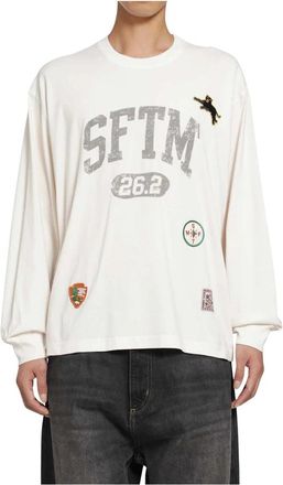 Song for the Mute Sftm 26.2 Oversized Crewneck Pullover - Heren - Shirts - Wit - M - Katoen - Tops