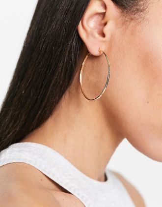 French Connection large hoop earrings in gold
