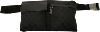 Gucci Pre-owned GG Canvas Double Pocket - Dames - Vintage Heuptassen - Zwart - ONE Size - Vintage