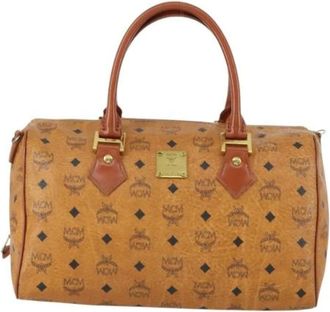 MCM Pre-owned Weekend Bags, female, Brown, Size: ONE SIZE Pre-owned Canvas Weekend Bag