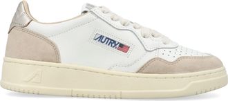Autry White Medalist Leather Suede Sneakers