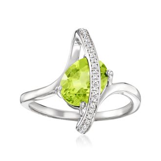 Ross-Simons Peridot Ring With Diamonds in Sterling Silver