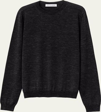 Iris Von Arnim Mens Wool, Silk and Linen Crewneck Sweater