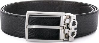 Ferragamo Black Gancini Buckle Belt