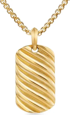 David Yurman Targhetta Sculpted Cable in oro giallo 18kt (35mm)