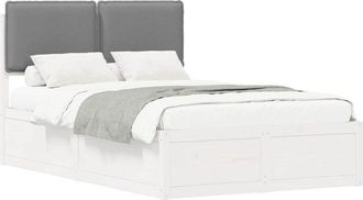 vidaXL Bed Frame with Upholstered Headboard Light Grey 120 x 200 cm vidaXL