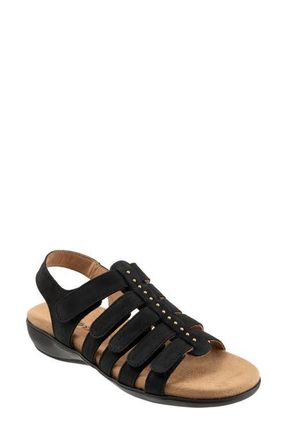 Trotters Riki Studs Slingback Sandal in Black Nubuck at Nordstrom, Size 10.5