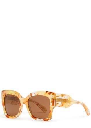 Chlo&eacute; Oversized Square-frame Sunglasses - Brown - One Size
