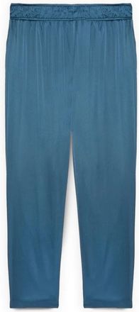 Fiorella Rubino Stretch Satijnen Joggers - Dames - Straight fit broeken - Blauw - XS - Satijn - Broeken