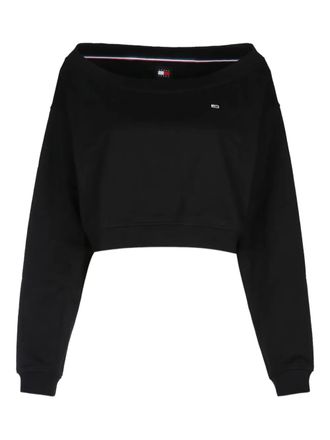 Tommy Jeans off-shoulder maglia knitwear - Black