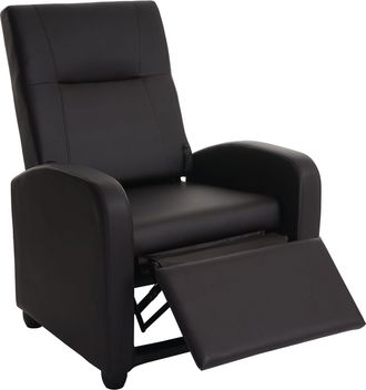 Hhg Poltrona Relax Denver Basic Ecopelle Inclinabile 90x75x100cm Marrone