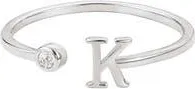 Adornia Cubic Zirconia Initial Adjustable Band Ring in Silver-K at Nordstrom Rack