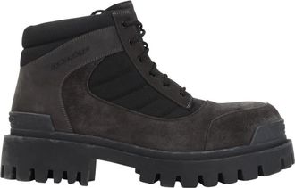 Balenciaga Lace-up Boots, male, Black, Size: 12 US Combat Strike Low Boot