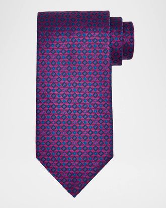 Stefano Ricci Mens Woven Squares Silk Tie