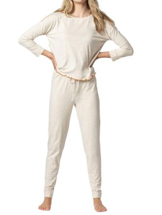 Lilla P 3/4 Long Sleeve & Pant Set In Oat