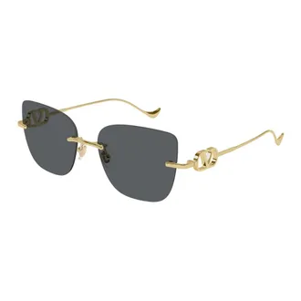 Valentino Sunglasses, female, Yellow, Size: 54 MM Rimless Sunglasses