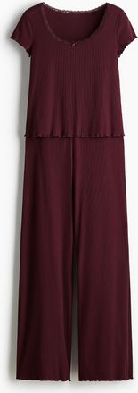 H&M Gerippter Pyjama - Red