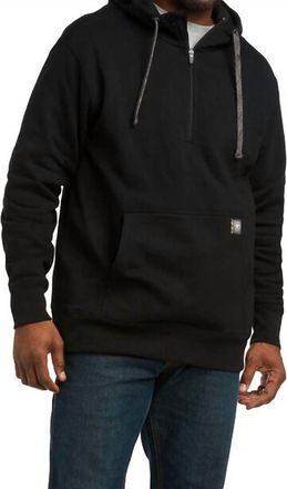 Ariat Rebar Workman 1/4 Zip Hoodie In Black