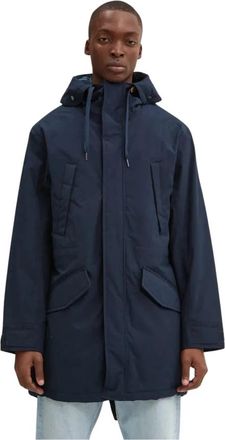 Timberland Water Resistant Fishtail Parka - Heren - Winterjassen - Blauw - S - Katoen - Jassen