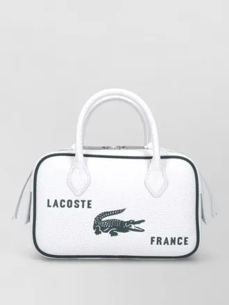 Lacoste shoulder bag textured finish top handles strap