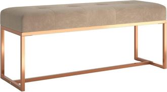 vidaXL Banco de terciopelo beige 110x36x45 cm Vidaxl