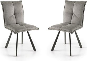 Capodarte Sedia cucina tessuto Grigio Chiaro - imbottito sila 2 sedie