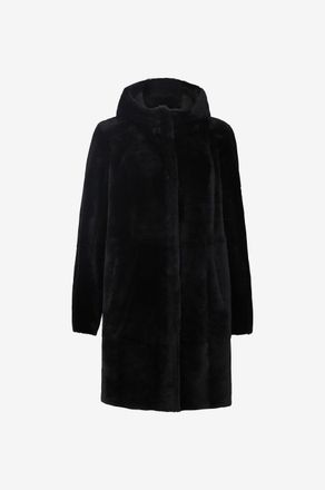 Arma Wendbarer Mantel aus Schafsleder und -pelz mit Kapuze Sama