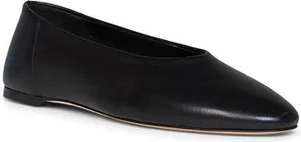 Toteme Glossy Nappa Leather Flat - Black