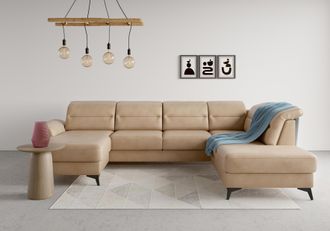 Sit&more Wohnlandschaft &raquo;Sinatra U-Form&laquo; optional mit Kopfteilverstellung und Armteilfunktion, Metallf&uuml;sse