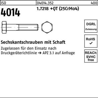 OEM Tornillo Hexagonal Iso 4014 V&aacute;stago M33x 150 1.7218 +qt (25crmo4) 1 Pieza