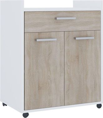 Vicco Contenitore per rotoli Ansel, Bianco/Sonoma, 60 x 40 cm con cassetti, Vicco