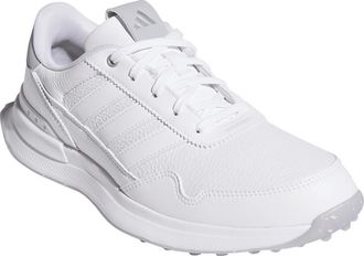 adidas S2G 26 Leather Waterproof Spikeless Golf Shoe in White/White/Halo Silver at Nordstrom, Size 6.5
