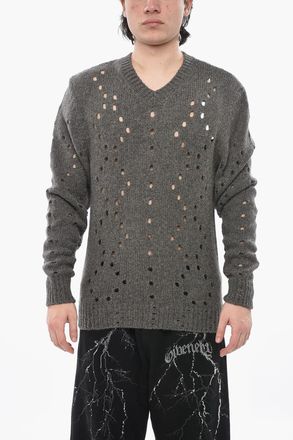 Givenchy Maglia Girocollo in Misto Alpaca Open Work Givenchy
