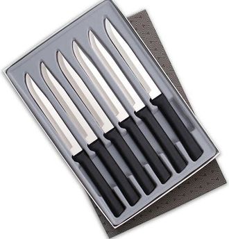 Rada 6 Piece Steak Knife Set in Gift Box in Black at Nordstrom