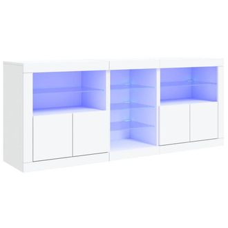 Berkfield Home Sideboard with LED Lights White 162x37x67 cm | Size: 162 x 37 x 67 cm