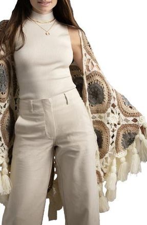 Saachi Crochet Tassel Sunshine Shawl in Ivory Multi at Nordstrom Rack