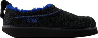 Ader Error Zwarte Leren Slip-On Slides - Heren - Winterlaarzen - Zwart - 40 EU - Leer - Schoenen