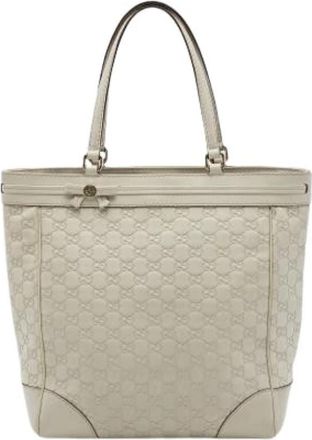Gucci Pre-owned Mayfair Tote Bag - Dames - Vintage Shopper - Beige - ONE Size - Leer - Vintage