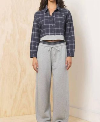 Vintage Havana Flannel Shirt With French Terry Hem In Midnight Plaid