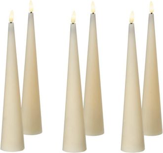 Beliani Conjunto De 6 Decoraciones De Navidad Led Para Interiores Vela Accesorio De Parafina Blanco Crema Aurum