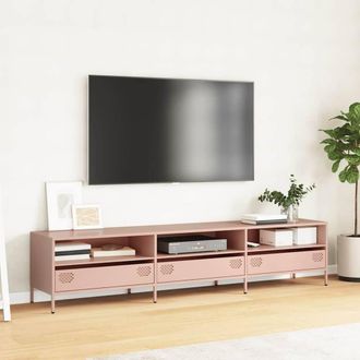 Berkfield Home TV Cabinet Pink 202x39x43.5 cm Cold-rolled Steel