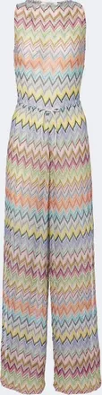 Missoni Zigzag open-back lam&eacute; jumpsuit
