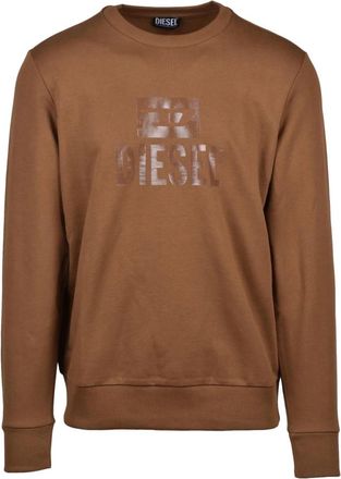 Diesel Felpa Girocollo - Heren - Sweatshirts - Bruin - L - Katoen - Hoodies & sweatvesten